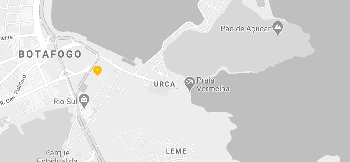 mapa marcando o endereço da rua de RJ